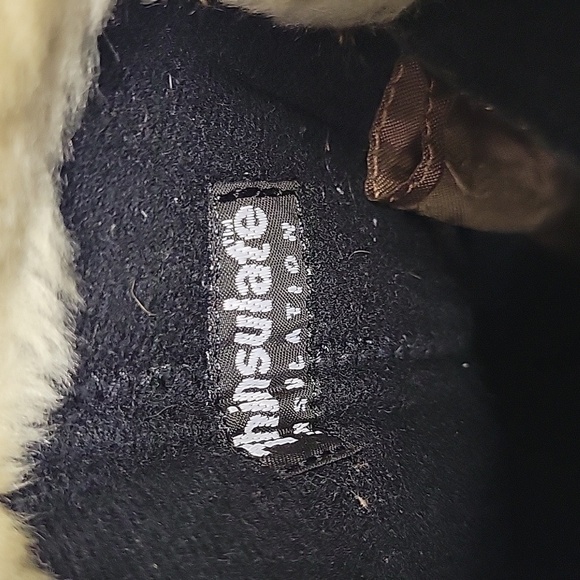 Polaredge Brown Suede Fur Cuff Thinsulate Triple Button Size 10 - Picture 8 of 10